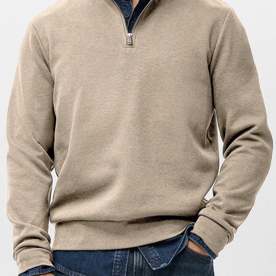 2025 New Men's Versatile Sweatshirt - Fashion Casual Half-Zip Stand-Collar Long-Sleeve Hoodie