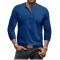 Men's Tie-Dye Henley Slim Retro Long-Sleeve T-Shirt - Button Washed Distressed V-Neck Tee