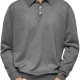 2025 Autumn Men's V-Neck Button-Down Polo Shirt - Casual Long-Sleeve Top