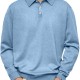 2025 Autumn Men's V-Neck Button-Down Polo Shirt - Casual Long-Sleeve Top