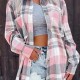 2025 European & American Women's Independent Station Plaid Shirt Jacket - Casual Versatile Mid-Length Outerwear