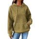 Fashion Solid Color Hooded Sweatshirt for Women - Loose Pullover Long-Sleeve Knit Top with Drawstring, New Arrival