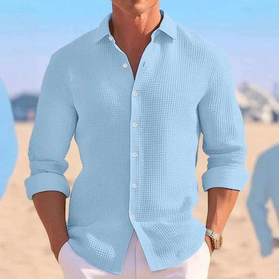 2025 New European & American Men's Summer Shirt - Casual Button-Down Style