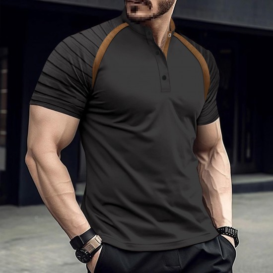 European & American INS 2025 Summer AliExpress POLO Shirt - Sleeve Stripe Men's Sports Polo