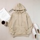 Fashion Solid Color Hooded Sweatshirt for Women - Loose Pullover Long-Sleeve Knit Top with Drawstring, New Arrival