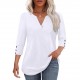 2025 Autumn & Winter New Women's Solid Color V-Neck T-Shirt - Minimalist Thin Long-Sleeve Top, Snowflake Cotton, Loose & Figure-Flattering