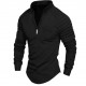 2025 Spring European & American INS Men's Polo Shirt - Independent Station Long-Sleeve Zip-Up Sports Polo