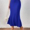 2025 European & American Women's New Skirt - Fashion Elegant Knit Textured Elastic Bodycon Mermaid Maxi Skirt