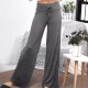 Women's Solid Color Loose Wide-Leg Pants - High-Waisted Elastic Waist Casual Trousers, In-Stock (Wish/Ebay/AliExpress)