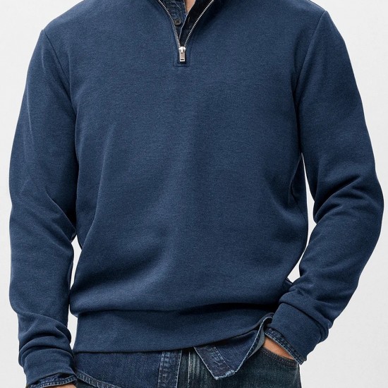 2025 New Men's Versatile Sweatshirt - Fashion Casual Half-Zip Stand-Collar Long-Sleeve Hoodie