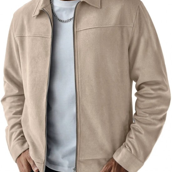 2025 Independent Station Autumn Winter New Men's Suede Jacket - Casual Versatile Long-Sleeve Outerwear