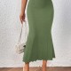 2025 European & American Women's New Skirt - Fashion Elegant Knit Textured Elastic Bodycon Mermaid Maxi Skirt