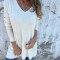 European & American Independent Station/AliExpress Winter Women's Knitwear - Solid Color V-Neck Loose Top (White/Black)