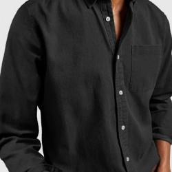 2025 European & American Independent Station Men's Denim Shirt - Long-Sleeve Casual Collared Button-Down