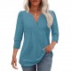 2025 Autumn & Winter New Women's Solid Color V-Neck T-Shirt - Minimalist Thin Long-Sleeve Top, Snowflake Cotton, Loose & Figure-Flattering