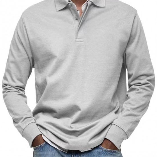 2025 New European & American Independent Station Men's Shirt - Casual Versatile Long-Sleeve Button Collared Shirt, White