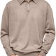2025 Autumn Men's V-Neck Button-Down Polo Shirt - Casual Long-Sleeve Top