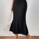 2025 European & American Women's New Skirt - Fashion Elegant Knit Textured Elastic Bodycon Mermaid Maxi Skirt