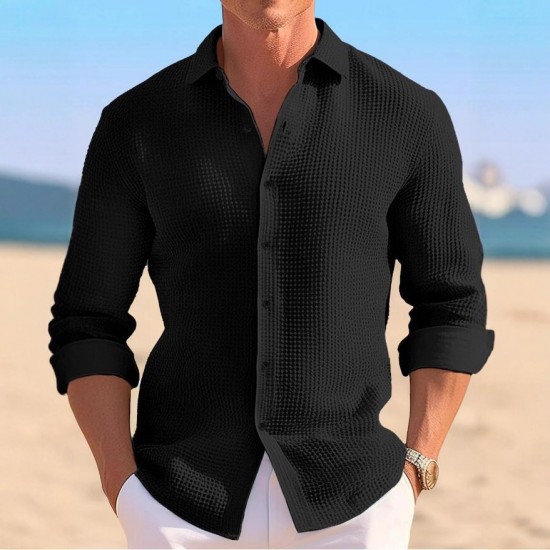 2025 New European & American Men's Summer Shirt - Casual Button-Down Style