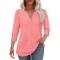 2025 Autumn & Winter New Women's Solid Color V-Neck T-Shirt - Minimalist Thin Long-Sleeve Top, Snowflake Cotton, Loose & Figure-Flattering