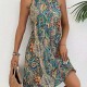 2025 New Women's Bohemian Style Dress - Sleeveless Halter Neck Elegant Beach Vacation Maxi Dress