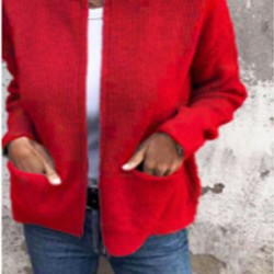 European & American Autumn Winter Independent Station Women's Jacket - Fashion Casual Stand-Collar Zipper Loose Pocket Coat