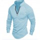 2025 Spring European & American INS Men's Polo Shirt - Independent Station Long-Sleeve Zip-Up Sports Polo