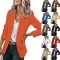 2025 New Autumn Women's Elegant Long-Sleeve Blazer - Solid Color Notch-Collar Loose Single-Breasted Suit Jacket
