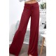 Women's Solid Color Loose Wide-Leg Pants - High-Waisted Elastic Waist Casual Trousers, In-Stock (Wish/Ebay/AliExpress)