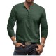 Men's Tie-Dye Henley Slim Retro Long-Sleeve T-Shirt - Button Washed Distressed V-Neck Tee