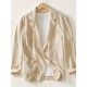 Men's Casual Blazer - Single-Layer Solid Color Cotton-Linen Fashionable Outerwear