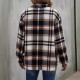 European & American Autumn Winter Women's New Plaid/Striped Coat - Wool Blend Single-Breasted Jacket with Pockets