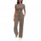2025 European & American Fashion Casual Set - Kim Kardashian Inspired Ruched Short-Sleeve Top & Pants 2-Piece Outfit