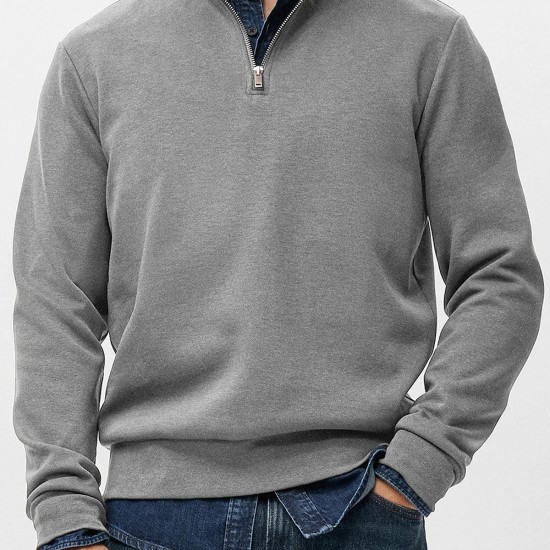 2025 New Men's Versatile Sweatshirt - Fashion Casual Half-Zip Stand-Collar Long-Sleeve Hoodie