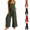 2025 New European & American Women's 2-Piece Set - Square Neck Sleeveless Camisole & Wide-Leg Pants Casual Outfit