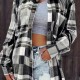 2025 European & American Women's Independent Station Plaid Shirt Jacket - Casual Versatile Mid-Length Outerwear