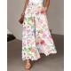 2025 Summer New European & American Women's Casual Printed Midi Skirt