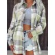 2025 European & American Women's Independent Station Plaid Shirt Jacket - Casual Versatile Mid-Length Outerwear