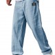 Men's Casual Cotton-Linen Pants - Embroidered Logo, Drawstring Elastic Waist with Pockets, Gray & White