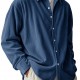 Men's European Size Corduroy Shirt - Loose Trendy Long-Sleeve Solid Color Collared Button-Down