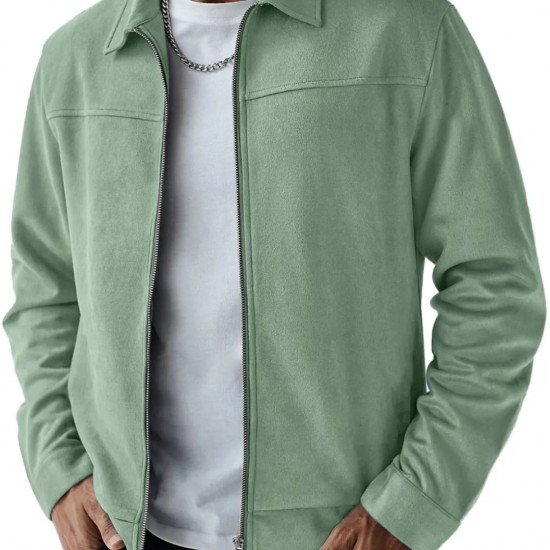 2025 Independent Station Autumn Winter New Men's Suede Jacket - Casual Versatile Long-Sleeve Outerwear