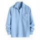 2025 European & American Men's New Solid Color Casual Long-Sleeve - Fashion Corduroy Polo Shirt