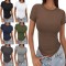 2025 New European & American Women's T-Shirt - Slim-Fit Crew Neck Tight Sexy Summer Top (Sleeveless)