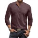 Men's Tie-Dye Henley Slim Retro Long-Sleeve T-Shirt - Button Washed Distressed V-Neck Tee