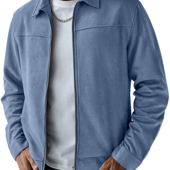 2025 Independent Station Autumn Winter New Men's Suede Jacket - Casual Versatile Long-Sleeve Outerwear