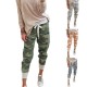 2025 New European & American Women's Camouflage Jogger Pants - Casual Drawstring Design, Elegant & Slim-Fitting