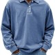 2025 New AliExpress Spring Summer Men's Long-Sleeve POLO Shirt - Solid Color Pullover Button T-Shirt