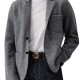 2025 Autumn Winter European & American Independent Station Men's Jacket - Solid Color Versatile Wool Blend Blazer