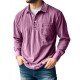 2025 European & American New Men's American Retro 100% Cotton Washed Distressed Long-Sleeve Polo Shirt