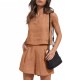 2025 New European & American Women's 2-Piece Casual Set - Linen Shorts & Sleeveless Tank Top